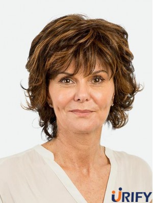 Capless Synthetische Blonde 10 Zoll Layered Erschwingliche Mittlere Perücken