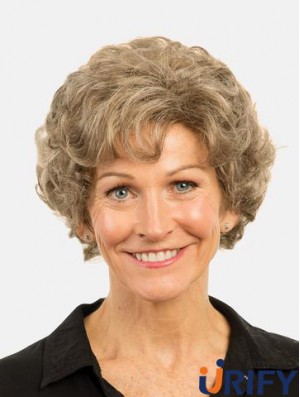 Curly Brown Monofilament Synthetische Bobs 8-Zoll Damenmode Kurze Perücken