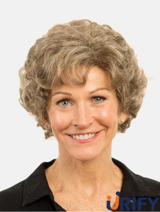 Curly Brown Monofilament Synthetische Bobs 8-Zoll Damenmode Kurze Perücken