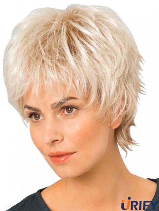 Monofilament Boycuts Blonde Hohe Qualität Synthetische Perücken