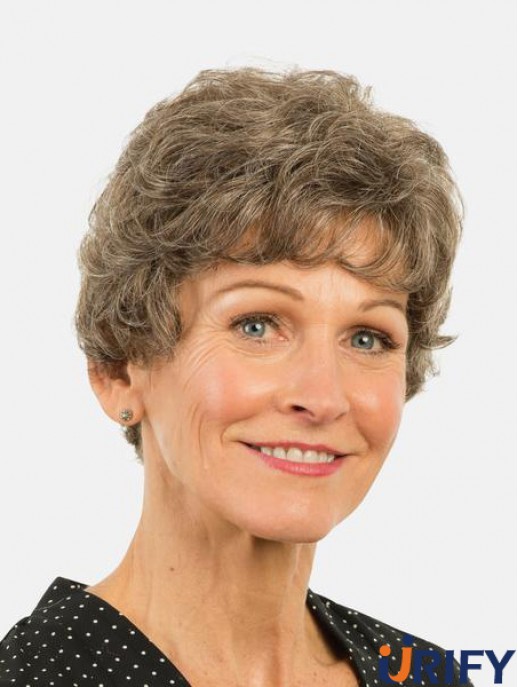 Kurze Layered Braun Synthetische Perücken