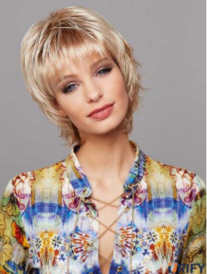 Kurze Gerade Blonde Bessere Spitze Perücken