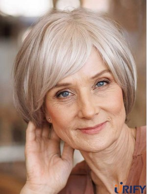 Gerade Spitze Front Weiß Kinnlänge Synthetische Unglaubliche Bob Frisuren