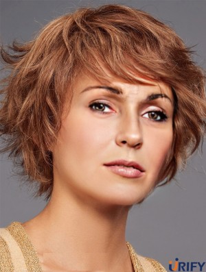 Damen Perücke Layered Kurze Remy Menschliches Haar Auburn Perücken