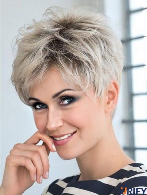 Synthetisches Haar Mit Pony Blonde Farbe Mit Capless