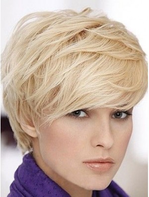 Blonde Short Straight Boycuts Capless Perücke Online-Shop