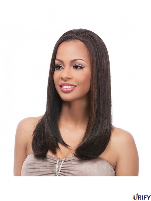 Gerade brasilianische Remy Hair Brown Long Online 3/4 Perücken