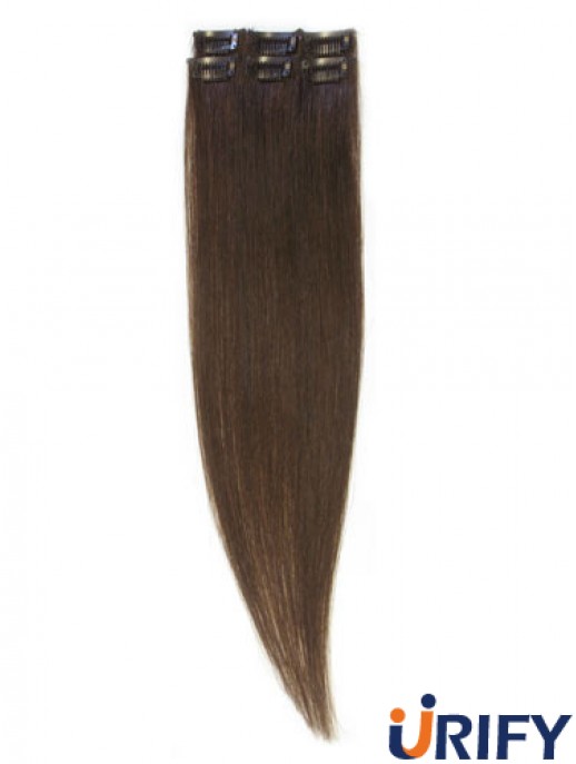 Beliebte Brown Straight Remy Echthaarspange in Haarverlängerungen