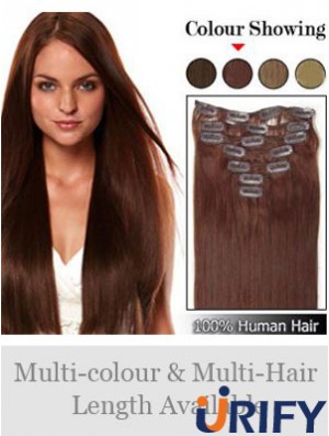 Frisuren Auburn Straight Remy Echthaarspange in Haarverlängerungen