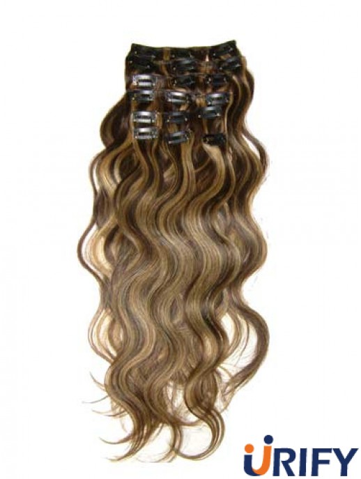 Clip In Haarverlängerungen mit Remy Wavy Style Brown Farbe