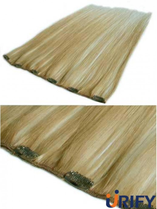 Sassy Blonde Straight Remy Echthaarspange In Haarverlängerungen