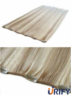 Praktische Blonde Straight Remy Echthaarspange in Haarverlängerungen