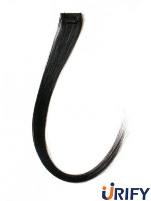 Exquisite Black Straight Remy Echthaarspange in Haarverlängerungen