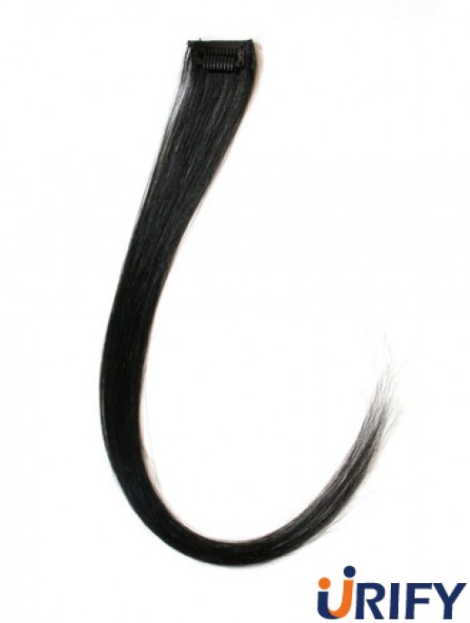 Exquisite Black Straight Remy Echthaarspange in Haarverlängerungen