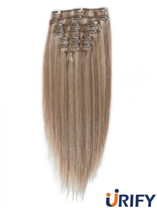 Great Blonde Straight Remy Echthaarspange in Haarverlängerungen