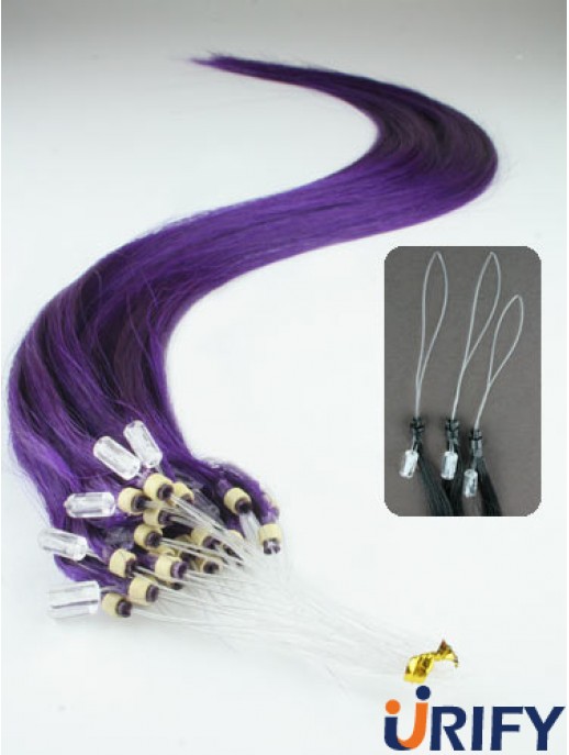 Natürliche schwarze gerade Micro Loop Ring Haarverlängerungen