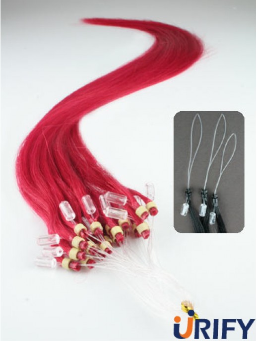 Fashion Red Straight Micro Loop Ring Haarverlängerungen