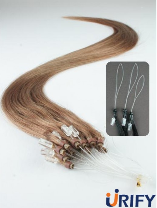 Günstigste Brown Straight Micro Loop Ring Haarverlängerungen