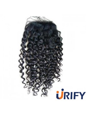 Spitzenverschlüsse Curly Style Schwarze Farbe Long Length With Remy
