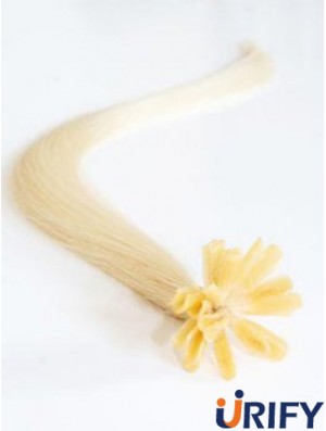Blonde gerade modische Nagel / U-Spitze Haarverlängerungen