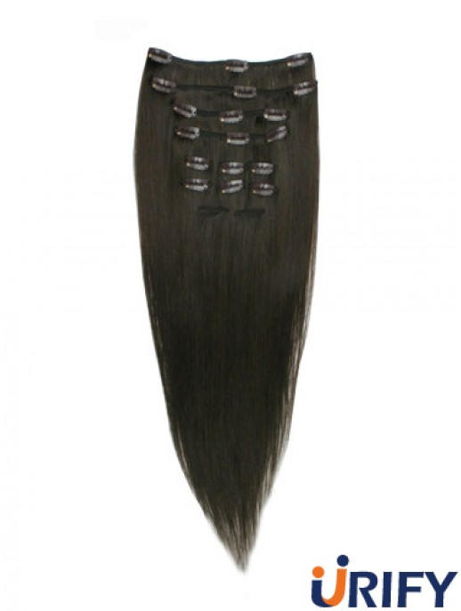 Gute schwarze gerade Remy menschliche Haarspange in Haarverlängerungen
