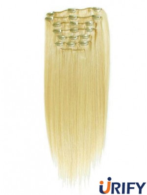 Style Blonde Straight Remy Echthaarspange in Haarverlängerungen