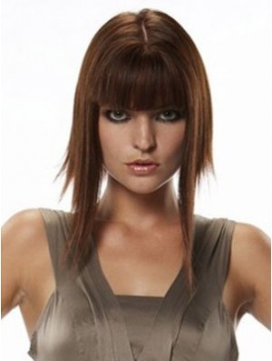 Echthaar Haarteile Straight Style Lange Länge Auburn Farbe
