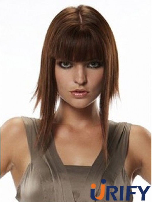 Echthaar Haarteile Straight Style Lange Länge Auburn Farbe