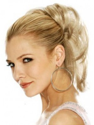 Haarteile Clip In Blonde Farbe Geraden Stil Mit Synthetik