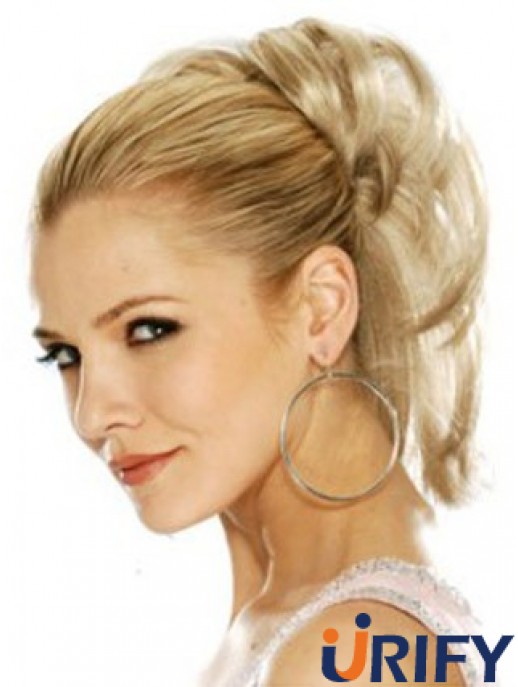 Haarteile Clip In Blonde Farbe Geraden Stil Mit Synthetik