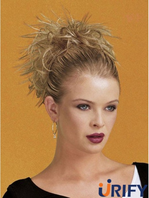 Clip On Haarteile Kurz Länge Blonde Farbe Straight Style