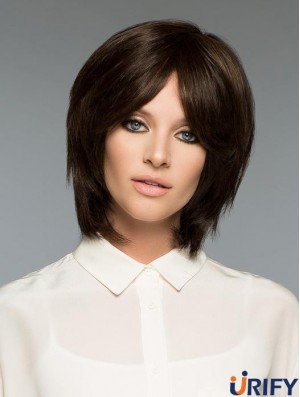 Brown Natural Straight Short Remy Echthaar Bob Perücken