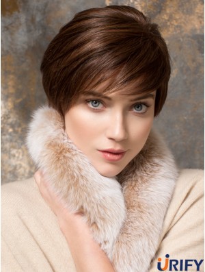 Kurze gerade Boycuts Auburn Designed 100% handgebundene Perücken