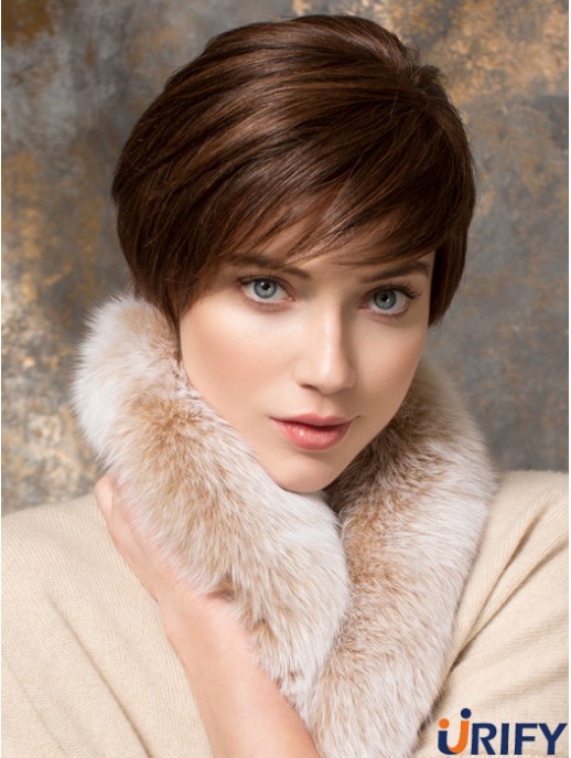 Kurze gerade Boycuts Auburn Designed 100% handgebundene Perücken