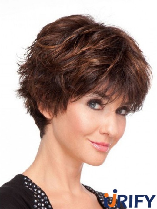 Remy Layered Kurz Mono Echthaar Perücken