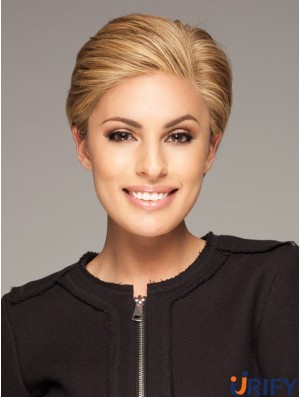 Lace Front Perücken 100% handgebundene braune Farbe Boycuts kurze Länge