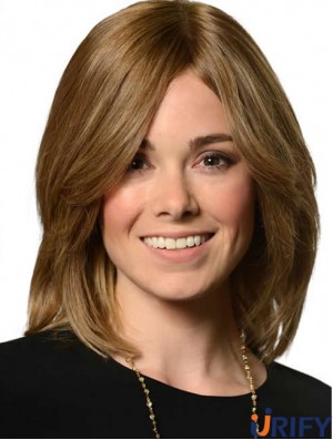 Welliges menschliches Haar Schulterlang Blonde Farbe Layered Cut