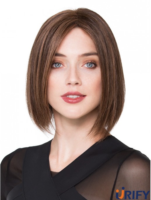 Bob Echthaar Perücken Braun Farbe Kinn Länge Bobs Cut