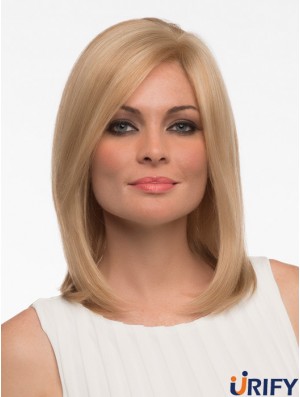 Glattes menschliches Haar Straight Style Schulterlang Blonde Farbe