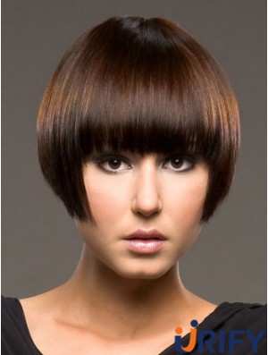 Bob Echthaar Perücken mit Capless Straight Style kurze Länge