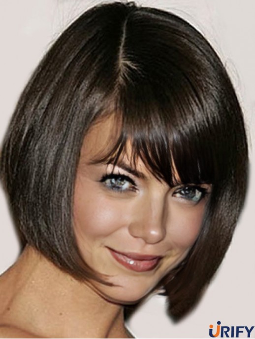 Beste afroamerikanische Spitzenfront Katie Holmes Perücken Kinnlänge Braun Farbe