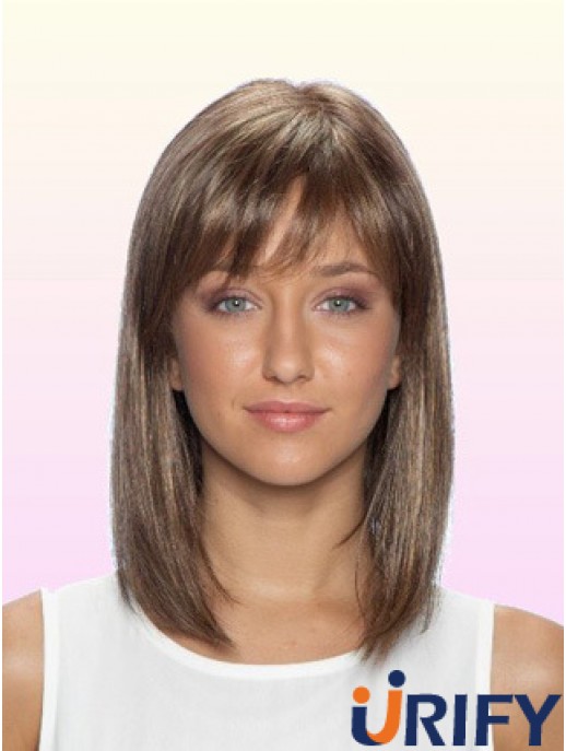 100% leimlose Echthaar Lace Front Perücken mit Pony Stright Style