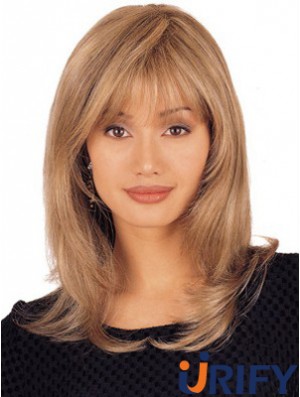 UK Lace Front Perücken Schulterlange Blonde Farbe Straight Style