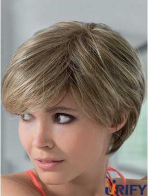 Echthaar Perücken mit Spitze vorne Kurze Boycuts