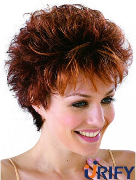 Remy Human Cropped Lace Front lockige zierliche Monofilament Cap Perücken