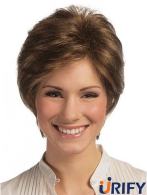 Lace Front Monofilament Echthaar Perücken Short Length Straight Style Boycuts