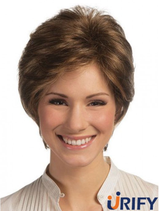 Lace Front Monofilament Echthaar Perücken Short Length Straight Style Boycuts
