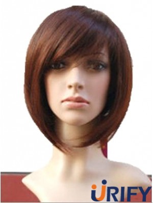 Auburn 10 Zoll gewellte kurze Remy Menschenhaar Monofilament Bob Perücken