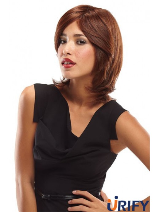 Geschichtete schulterlange Auburn Wavy Convenient Petite Perücken