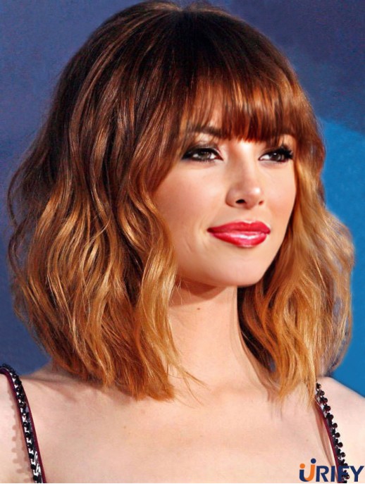 Cropped Wavy 100% handgebundenes jungfräuliches europäisches Menschenhaar Emma Stone Perücke